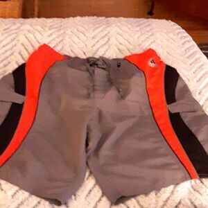 ADIDAS GRAY‎ Red Shorts  Trunks Netted 36